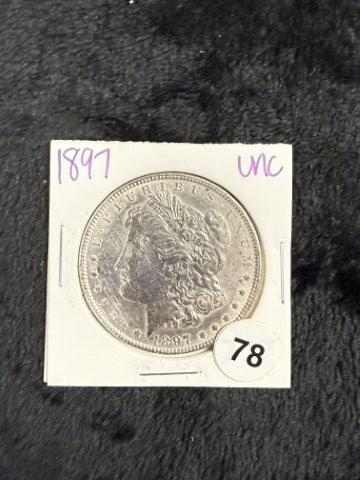 1897 UNC Morgan Silver Dollar Coin (1 of 2)