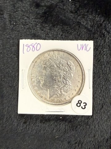 1880 UNC Morgan Silver Dollar Coin (1 of 2)