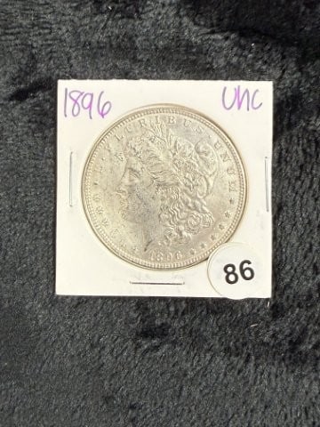 1896 UNC Morgan Silver Dollar Coin (1 of 2)