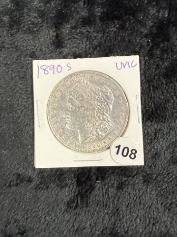 1890 S UNC Morgan Silver Dollar Coin: KEY WORDS: INDIAN ARTIFACT ARTIFACTS ARROWHEAD ARROWHEADS NATIVE AMERICAN MISSISSIPPIAN QUAPAW CADDO POTTERY COINS MORGAN DOLLAR PEACE DOLLAR SILVER COINS. All coins have been Sigma tested for authent