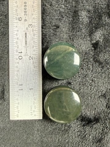 Jade Ear Spools: KEY WORDS: INDIAN ARTIFACT ARTIFACTS ARROWHEAD ARROWHEADS NATIVE AMERICAN MISSISSIPPIAN QUAPAW CADDO POTTERY COINS MORGAN DOLLAR PEACE DOLLAR SILVER COINS. All coins have been Sigma tested for
