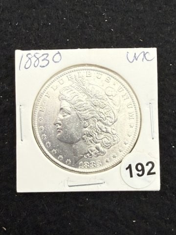 1883 O UNC Morgan Silver Dollar Coin: KEY WORDS: INDIAN ARTIFACT ARTIFACTS ARROWHEAD ARROWHEADS NATIVE AMERICAN MISSISSIPPIAN QUAPAW CADDO POTTERY COINS MORGAN DOLLAR PEACE DOLLAR SILVER COINS. All coins have been Sigma tested for