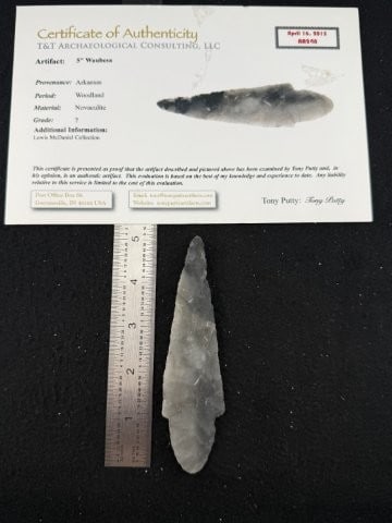 Waubesa with Tony Putty COA from Arkansas Indian Artifact Arrowhead (1 of 6)