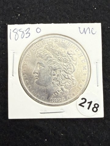 1883 O UNC Morgan Silver Dollar Coin: KEY WORDS: INDIAN ARTIFACT ARTIFACTS ARROWHEAD ARROWHEADS NATIVE AMERICAN MISSISSIPPIAN QUAPAW CADDO POTTERY COINS MORGAN DOLLAR PEACE DOLLAR SILVER COINS. All coins have been Sigma tested for