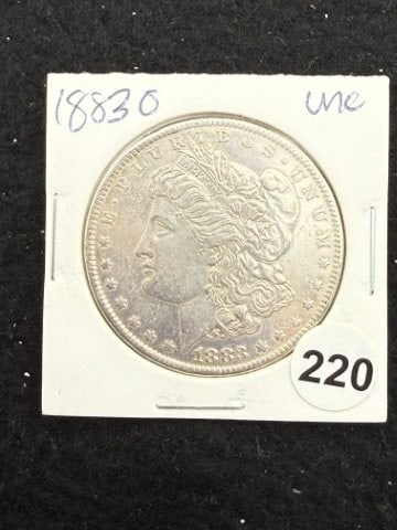 1883 O UNC Morgan Silver Dollar Coin: KEY WORDS: INDIAN ARTIFACT ARTIFACTS ARROWHEAD ARROWHEADS NATIVE AMERICAN MISSISSIPPIAN QUAPAW CADDO POTTERY COINS MORGAN DOLLAR PEACE DOLLAR SILVER COINS. All coins have been Sigma tested for
