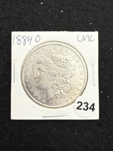 1884 O UNC Morgan Silver Dollar Coin: KEY WORDS: INDIAN ARTIFACT ARTIFACTS ARROWHEAD ARROWHEADS NATIVE AMERICAN MISSISSIPPIAN QUAPAW CADDO POTTERY COINS MORGAN DOLLAR PEACE DOLLAR SILVER COINS. All coins have been Sigma tested for