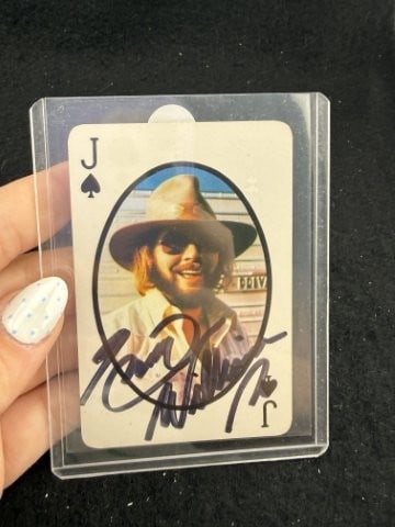 Hank Williams Jr. Hand Signed Authentic Autograph: KEY WORDS: INDIAN ARTIFACT ARTIFACTS ARROWHEAD ARROWHEADS NATIVE AMERICAN MISSISSIPPIAN QUAPAW CADDO POTTERY COINS MORGAN DOLLAR PEACE DOLLAR SILVER COINS. All coins have been Sigma tested for