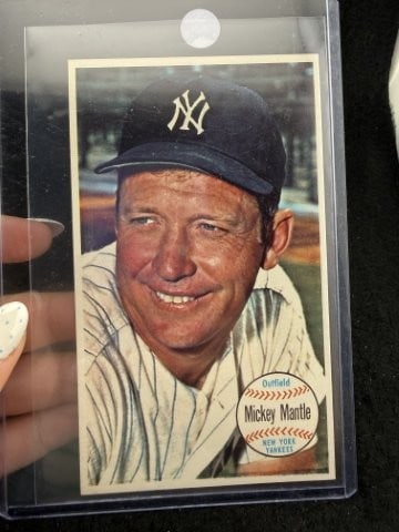 Mickey Mantle 1964 Topps Big Baseball Card: KEY WORDS: INDIAN ARTIFACT ARTIFACTS ARROWHEAD ARROWHEADS NATIVE AMERICAN MISSISSIPPIAN QUAPAW CADDO POTTERY COINS MORGAN DOLLAR PEACE DOLLAR SILVER COINS. All coins have been Sigma tested for authent