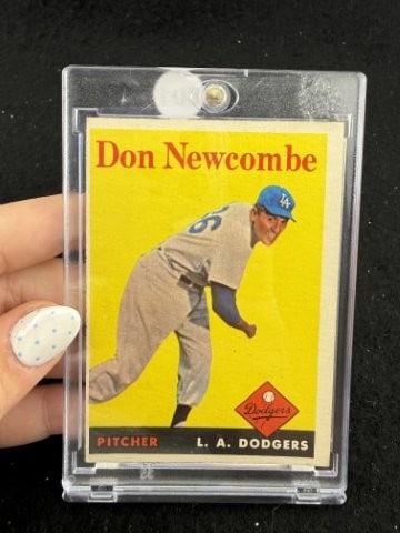 1959 Topps Don Newcome Baseball Card: KEY WORDS: INDIAN ARTIFACT ARTIFACTS ARROWHEAD ARROWHEADS NATIVE AMERICAN MISSISSIPPIAN QUAPAW CADDO POTTERY COINS MORGAN DOLLAR PEACE DOLLAR SILVER COINS. All coins have been Sigma tested for