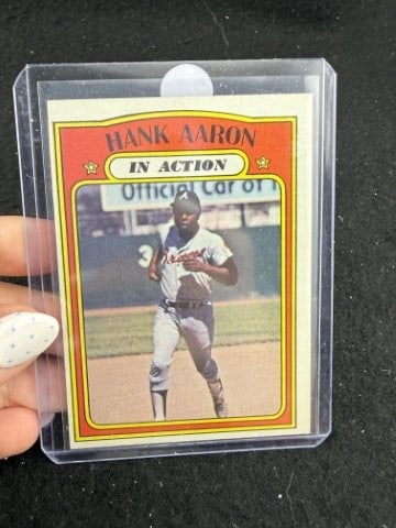1972 Topps Hank Aaron Baseball Card: KEY WORDS: INDIAN ARTIFACT ARTIFACTS ARROWHEAD ARROWHEADS NATIVE AMERICAN MISSISSIPPIAN QUAPAW CADDO POTTERY COINS MORGAN DOLLAR PEACE DOLLAR SILVER COINS. All coins have been Sigma tested for