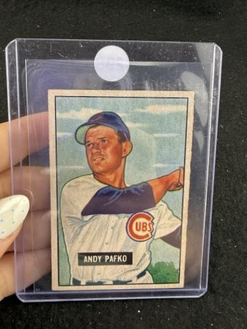 1951 Bowman Andy Pafko Baseball Card: KEY WORDS: INDIAN ARTIFACT ARTIFACTS ARROWHEAD ARROWHEADS NATIVE AMERICAN MISSISSIPPIAN QUAPAW CADDO POTTERY COINS MORGAN DOLLAR PEACE DOLLAR SILVER COINS. All coins have been Sigma tested for