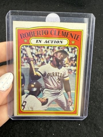 1972 Topps Roberto Clemente Baseball Card: KEY WORDS: INDIAN ARTIFACT ARTIFACTS ARROWHEAD ARROWHEADS NATIVE AMERICAN MISSISSIPPIAN QUAPAW CADDO POTTERY COINS MORGAN DOLLAR PEACE DOLLAR SILVER COINS. All coins have been Sigma tested for