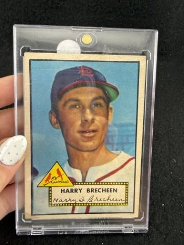 1952 Topps Harry Brecheen Baseball Card: KEY WORDS: INDIAN ARTIFACT ARTIFACTS ARROWHEAD ARROWHEADS NATIVE AMERICAN MISSISSIPPIAN QUAPAW CADDO POTTERY COINS MORGAN DOLLAR PEACE DOLLAR SILVER COINS. All coins have been Sigma tested for authent
