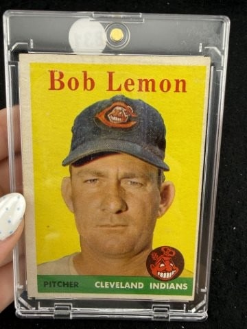 1958 Topps Bob Lemon Baseball Card: KEY WORDS: INDIAN ARTIFACT ARTIFACTS ARROWHEAD ARROWHEADS NATIVE AMERICAN MISSISSIPPIAN QUAPAW CADDO POTTERY COINS MORGAN DOLLAR PEACE DOLLAR SILVER COINS. All coins have been Sigma tested for