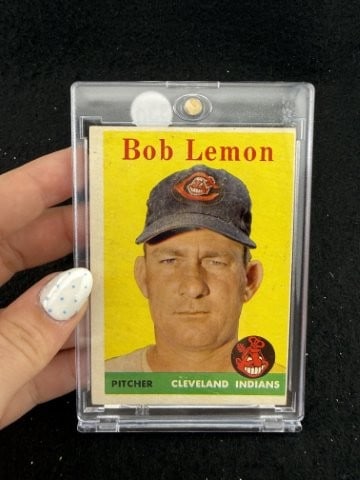 Topps Bob Lemon Baseball Card: KEY WORDS: INDIAN ARTIFACT ARTIFACTS ARROWHEAD ARROWHEADS NATIVE AMERICAN MISSISSIPPIAN QUAPAW CADDO POTTERY COINS MORGAN DOLLAR PEACE DOLLAR SILVER COINS. All coins have been Sigma tested for authent