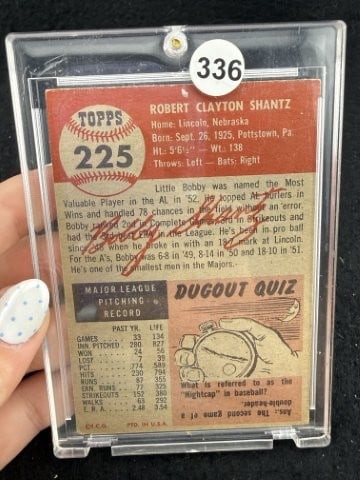 Topps Bob Shantz Baseball Card - 2