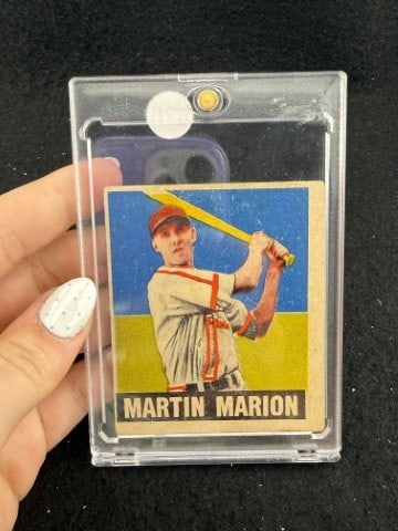 Martin Marion Baseball Card: KEY WORDS: INDIAN ARTIFACT ARTIFACTS ARROWHEAD ARROWHEADS NATIVE AMERICAN MISSISSIPPIAN QUAPAW CADDO POTTERY COINS MORGAN DOLLAR PEACE DOLLAR SILVER COINS. All coins have been Sigma tested for authent