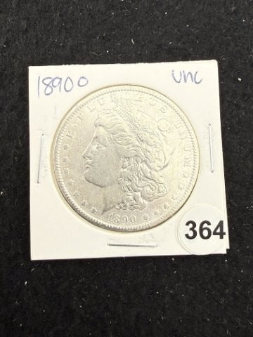 1890 O UNC Morgan Silver Dollar Coin: KEY WORDS: INDIAN ARTIFACT ARTIFACTS ARROWHEAD ARROWHEADS NATIVE AMERICAN MISSISSIPPIAN QUAPAW CADDO POTTERY COINS MORGAN DOLLAR PEACE DOLLAR SILVER COINS. All coins have been Sigma tested for