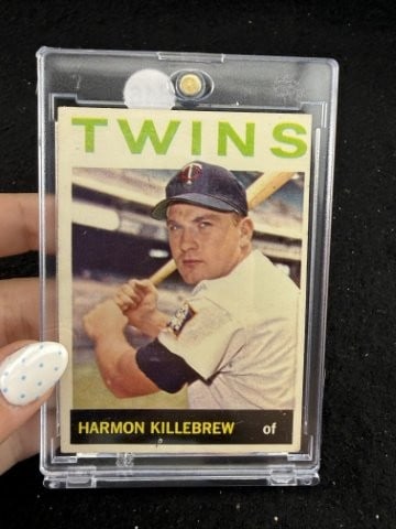 1964 Topps Harmon Killebrew Baseball Card: KEY WORDS: INDIAN ARTIFACT ARTIFACTS ARROWHEAD ARROWHEADS NATIVE AMERICAN MISSISSIPPIAN QUAPAW CADDO POTTERY COINS MORGAN DOLLAR PEACE DOLLAR SILVER COINS. All coins have been Sigma tested for