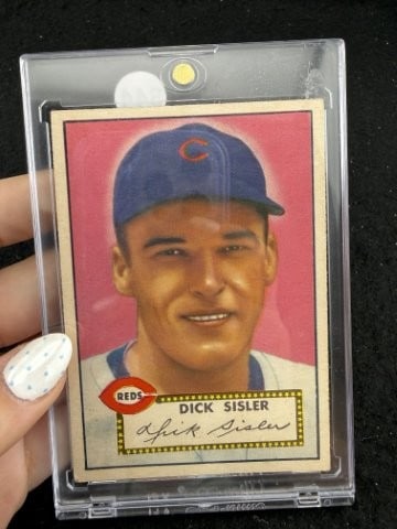 Dick Sisler Baseball Card: KEY WORDS: INDIAN ARTIFACT ARTIFACTS ARROWHEAD ARROWHEADS NATIVE AMERICAN MISSISSIPPIAN QUAPAW CADDO POTTERY COINS MORGAN DOLLAR PEACE DOLLAR SILVER COINS. All coins have been Sigma tested for