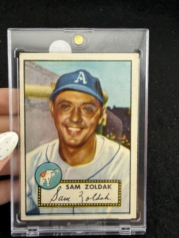 Sam Zoldak Baseball Card: KEY WORDS: INDIAN ARTIFACT ARTIFACTS ARROWHEAD ARROWHEADS NATIVE AMERICAN MISSISSIPPIAN QUAPAW CADDO POTTERY COINS MORGAN DOLLAR PEACE DOLLAR SILVER COINS. All coins have been Sigma tested for authent