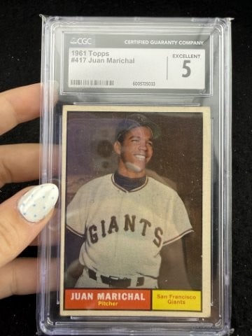 1961 Topps Juan Marichal Baseball Card: KEY WORDS: INDIAN ARTIFACT ARTIFACTS ARROWHEAD ARROWHEADS NATIVE AMERICAN MISSISSIPPIAN QUAPAW CADDO POTTERY COINS MORGAN DOLLAR PEACE DOLLAR SILVER COINS. All coins have been Sigma tested for