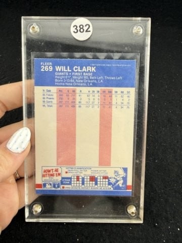 1987 Fleer Will Clark Baseball Card - 2