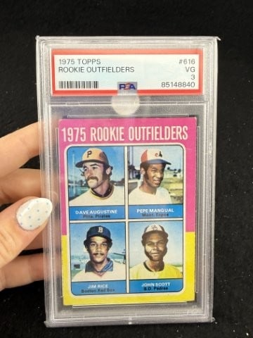 1975 Toops Rookie Outfielders Baseball Card: KEY WORDS: INDIAN ARTIFACT ARTIFACTS ARROWHEAD ARROWHEADS NATIVE AMERICAN MISSISSIPPIAN QUAPAW CADDO POTTERY COINS MORGAN DOLLAR PEACE DOLLAR SILVER COINS. All coins have been Sigma tested for authent