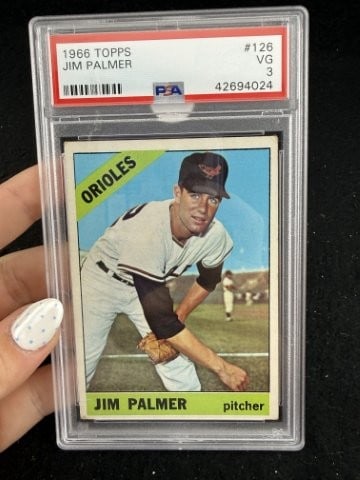 1966 Topps Jim Palmer Baseball Card: KEY WORDS: INDIAN ARTIFACT ARTIFACTS ARROWHEAD ARROWHEADS NATIVE AMERICAN MISSISSIPPIAN QUAPAW CADDO POTTERY COINS MORGAN DOLLAR PEACE DOLLAR SILVER COINS. All coins have been Sigma tested for