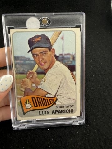 1965 Topps Luis Aparicio Baseball Card: KEY WORDS: INDIAN ARTIFACT ARTIFACTS ARROWHEAD ARROWHEADS NATIVE AMERICAN MISSISSIPPIAN QUAPAW CADDO POTTERY COINS MORGAN DOLLAR PEACE DOLLAR SILVER COINS. All coins have been Sigma tested for