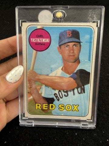1969 Topps Carl Yastrzemski Baseball Card: KEY WORDS: INDIAN ARTIFACT ARTIFACTS ARROWHEAD ARROWHEADS NATIVE AMERICAN MISSISSIPPIAN QUAPAW CADDO POTTERY COINS MORGAN DOLLAR PEACE DOLLAR SILVER COINS. All coins have been Sigma tested for authent