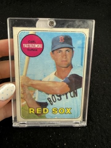 1969 Topps Carl Yastrzemski Baseball Card: KEY WORDS: INDIAN ARTIFACT ARTIFACTS ARROWHEAD ARROWHEADS NATIVE AMERICAN MISSISSIPPIAN QUAPAW CADDO POTTERY COINS MORGAN DOLLAR PEACE DOLLAR SILVER COINS. All coins have been Sigma tested for authent