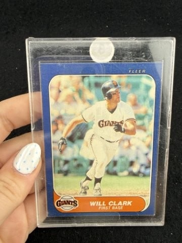 1986 Fleer Will Clark Baseball Card: KEY WORDS: INDIAN ARTIFACT ARTIFACTS ARROWHEAD ARROWHEADS NATIVE AMERICAN MISSISSIPPIAN QUAPAW CADDO POTTERY COINS MORGAN DOLLAR PEACE DOLLAR SILVER COINS. All coins have been Sigma tested for