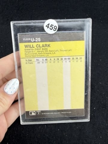 1986 Fleer Will Clark Baseball Card - 2