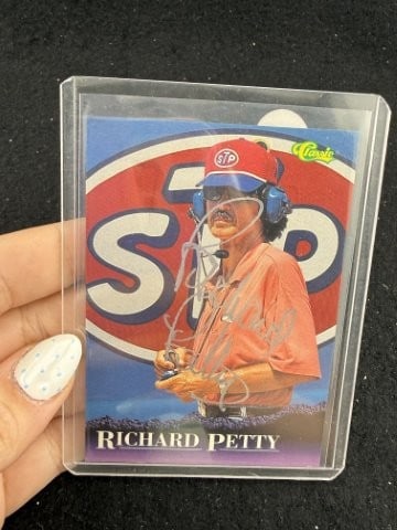 Richard Petty Hand Signed Authentic Autograph: KEY WORDS: INDIAN ARTIFACT ARTIFACTS ARROWHEAD ARROWHEADS NATIVE AMERICAN MISSISSIPPIAN QUAPAW CADDO POTTERY COINS MORGAN DOLLAR PEACE DOLLAR SILVER COINS. All coins have been Sigma tested for authent