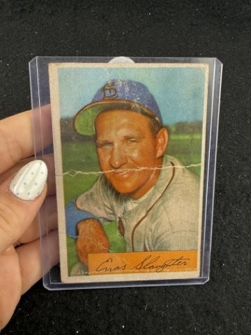 Bowman Enos Slaughter Baseball Card: KEY WORDS: INDIAN ARTIFACT ARTIFACTS ARROWHEAD ARROWHEADS NATIVE AMERICAN MISSISSIPPIAN QUAPAW CADDO POTTERY COINS MORGAN DOLLAR PEACE DOLLAR SILVER COINS. All coins have been Sigma tested for