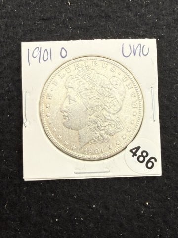 1901 O UNC Morgan Silver Dollar Coin: KEY WORDS: INDIAN ARTIFACT ARTIFACTS ARROWHEAD ARROWHEADS NATIVE AMERICAN MISSISSIPPIAN QUAPAW CADDO POTTERY COINS MORGAN DOLLAR PEACE DOLLAR SILVER COINS. All coins have been Sigma tested for