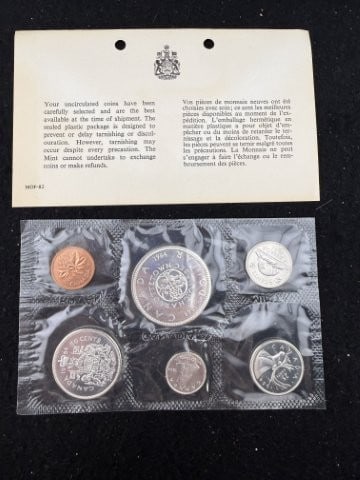 Canadian Coin Set: KEY WORDS: INDIAN ARTIFACT ARTIFACTS ARROWHEAD ARROWHEADS NATIVE AMERICAN MISSISSIPPIAN QUAPAW CADDO POTTERY COINS MORGAN DOLLAR PEACE DOLLAR SILVER COINS. All coins have been Sigma tested for authent