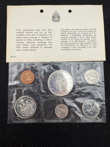 Canadian Coin Set: KEY WORDS: INDIAN ARTIFACT ARTIFACTS ARROWHEAD ARROWHEADS NATIVE AMERICAN MISSISSIPPIAN QUAPAW CADDO POTTERY COINS MORGAN DOLLAR PEACE DOLLAR SILVER COINS. All coins have been Sigma tested for authent