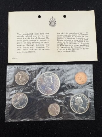 Canadian Coin Set: KEY WORDS: INDIAN ARTIFACT ARTIFACTS ARROWHEAD ARROWHEADS NATIVE AMERICAN MISSISSIPPIAN QUAPAW CADDO POTTERY COINS MORGAN DOLLAR PEACE DOLLAR SILVER COINS. All coins have been Sigma tested for authent