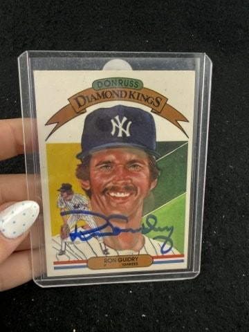 Ron Guidry Hand Signed Authentic Autograph: KEY WORDS: INDIAN ARTIFACT ARTIFACTS ARROWHEAD ARROWHEADS NATIVE AMERICAN MISSISSIPPIAN QUAPAW CADDO POTTERY COINS MORGAN DOLLAR PEACE DOLLAR SILVER COINS. All coins have been Sigma tested for authent