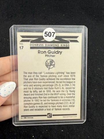 Ron Guidry Hand Signed Authentic Autograph - 2