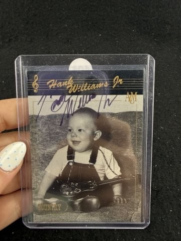 Hank Williams Jr. Hand Signed Authentic Autograph: KEY WORDS: INDIAN ARTIFACT ARTIFACTS ARROWHEAD ARROWHEADS NATIVE AMERICAN MISSISSIPPIAN QUAPAW CADDO POTTERY COINS MORGAN DOLLAR PEACE DOLLAR SILVER COINS. All coins have been Sigma tested for authent