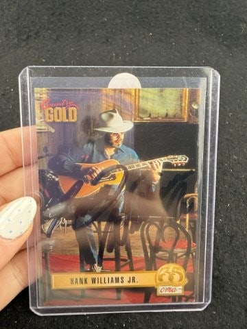 Hank Williams Jr. Hand Signed Authentic Autograph: KEY WORDS: INDIAN ARTIFACT ARTIFACTS ARROWHEAD ARROWHEADS NATIVE AMERICAN MISSISSIPPIAN QUAPAW CADDO POTTERY COINS MORGAN DOLLAR PEACE DOLLAR SILVER COINS. All coins have been Sigma tested for