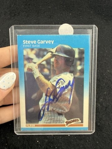 Steve Garvey Hand Signed Authentic Autograph: KEY WORDS: INDIAN ARTIFACT ARTIFACTS ARROWHEAD ARROWHEADS NATIVE AMERICAN MISSISSIPPIAN QUAPAW CADDO POTTERY COINS MORGAN DOLLAR PEACE DOLLAR SILVER COINS. All coins have been Sigma tested for