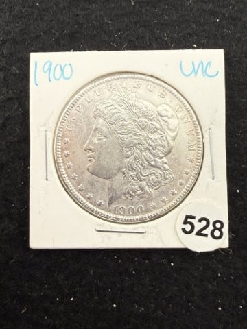 1900 UNC Morgan Silver Dollar Coin: KEY WORDS: INDIAN ARTIFACT ARTIFACTS ARROWHEAD ARROWHEADS NATIVE AMERICAN MISSISSIPPIAN QUAPAW CADDO POTTERY COINS MORGAN DOLLAR PEACE DOLLAR SILVER COINS. All coins have been Sigma tested for