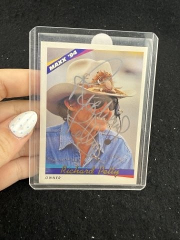 Richard Petty Hand Signed Authentic Autograph: KEY WORDS: INDIAN ARTIFACT ARTIFACTS ARROWHEAD ARROWHEADS NATIVE AMERICAN MISSISSIPPIAN QUAPAW CADDO POTTERY COINS MORGAN DOLLAR PEACE DOLLAR SILVER COINS. All coins have been Sigma tested for authent
