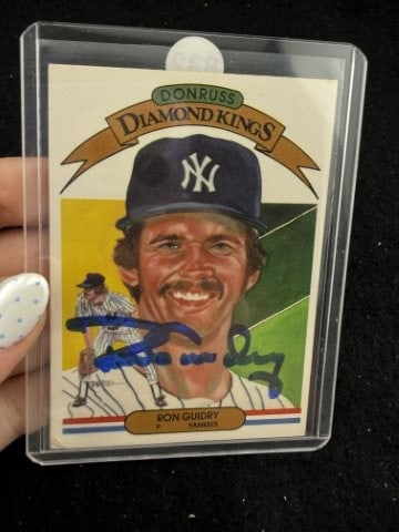 Ron Guidry Hand Signed Authentic Autograph: KEY WORDS: INDIAN ARTIFACT ARTIFACTS ARROWHEAD ARROWHEADS NATIVE AMERICAN MISSISSIPPIAN QUAPAW CADDO POTTERY COINS MORGAN DOLLAR PEACE DOLLAR SILVER COINS. All coins have been Sigma tested for authent