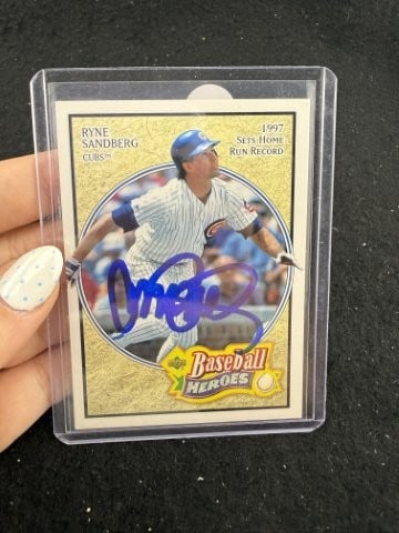 Ryne Sandberg Hand Signed Authentic Autograph: KEY WORDS: INDIAN ARTIFACT ARTIFACTS ARROWHEAD ARROWHEADS NATIVE AMERICAN MISSISSIPPIAN QUAPAW CADDO POTTERY COINS MORGAN DOLLAR PEACE DOLLAR SILVER COINS. All coins have been Sigma tested for authent
