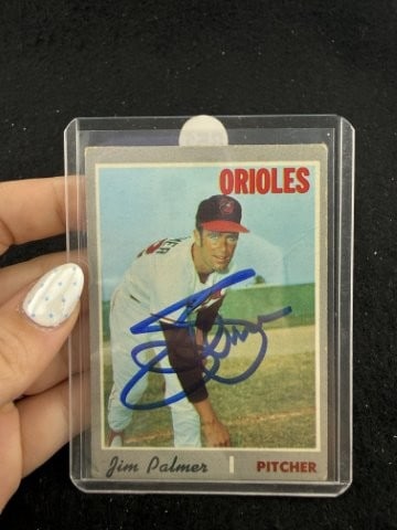 Jim Palmer Hand Signed Authentic Autograph: KEY WORDS: INDIAN ARTIFACT ARTIFACTS ARROWHEAD ARROWHEADS NATIVE AMERICAN MISSISSIPPIAN QUAPAW CADDO POTTERY COINS MORGAN DOLLAR PEACE DOLLAR SILVER COINS. All coins have been Sigma tested for authent